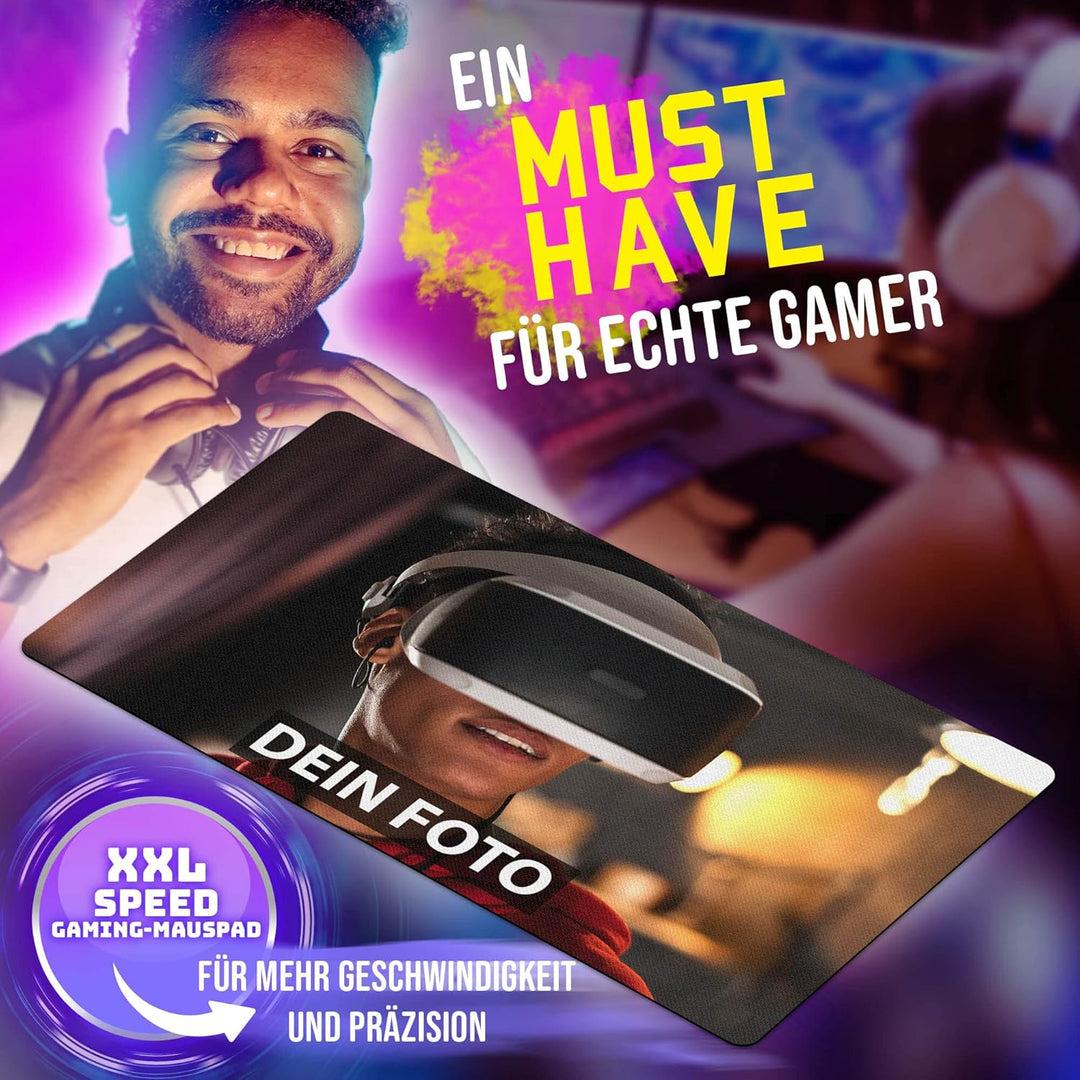 Print Royal PR XXL Mousepad mit Foto und Text selbst gestalten - Gaming Pads, Schreibtischunterlage,