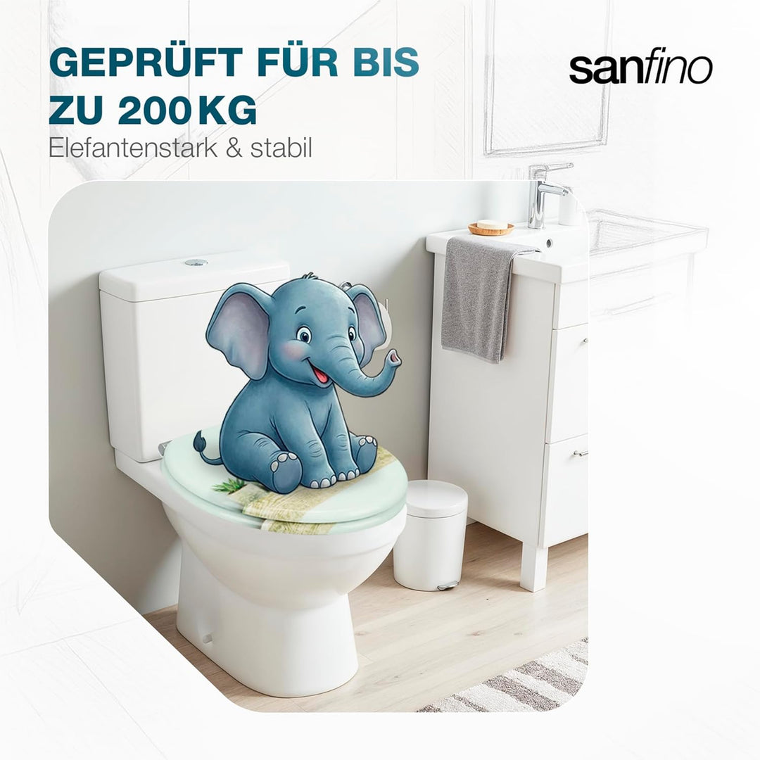 Premium WC Sitz mit Absenkautomatik – hochwertige Toilettendeckel aus Holz, viele bunte Motive, hohe