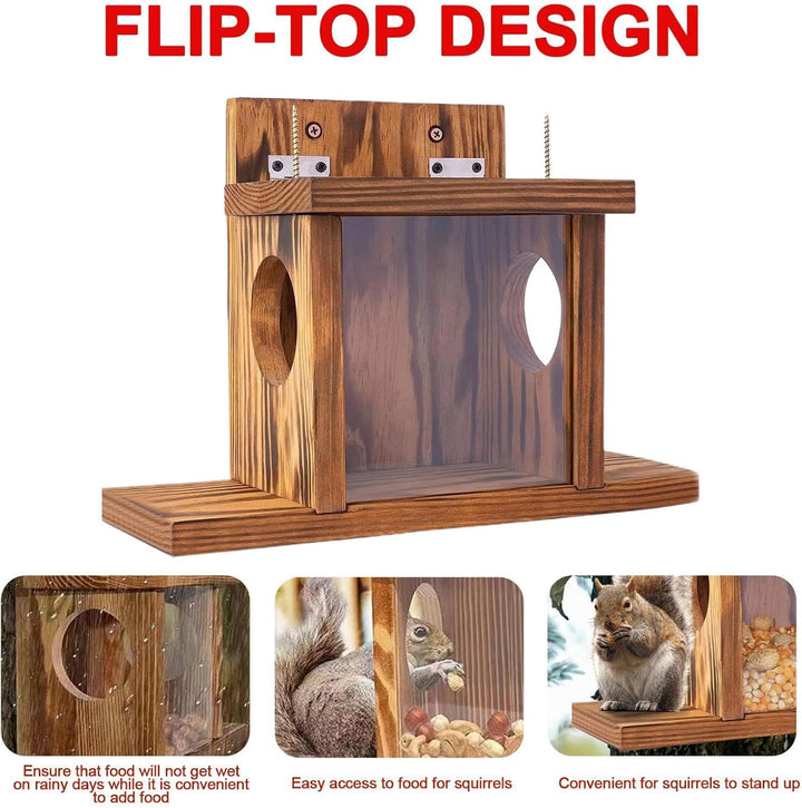 Eichhörnchen Feeder Box, Eichhörnchen Futter Futterhaus Streifenhörnchen Futterspender Gartenbox Gar