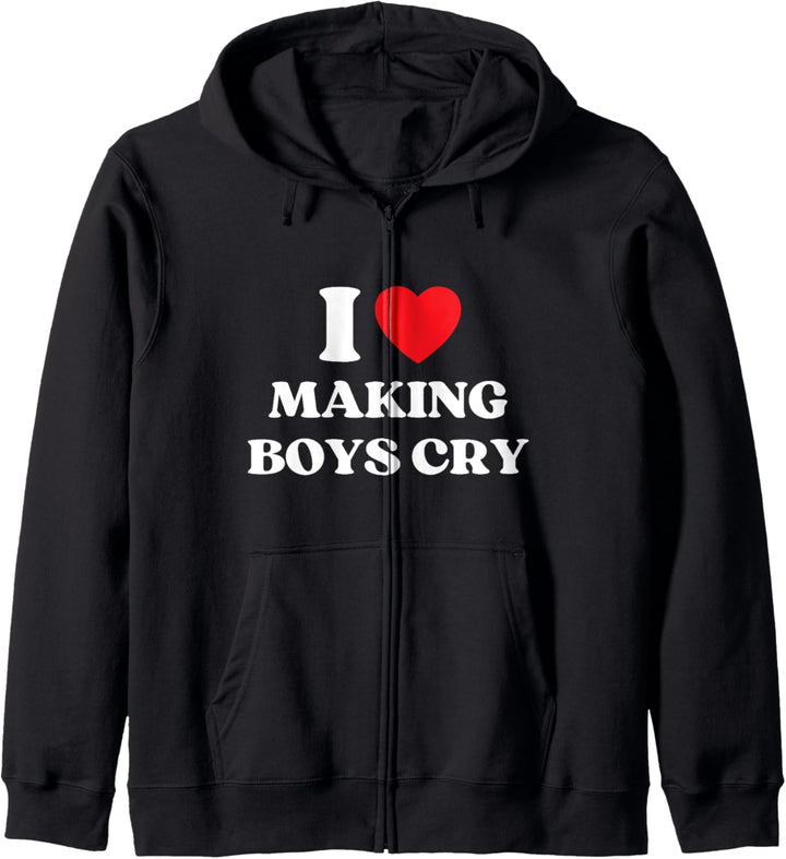 I Heart Making Boys Cry Lustiges rotes Herz Liebe Mädchen Kapuzenjacke
