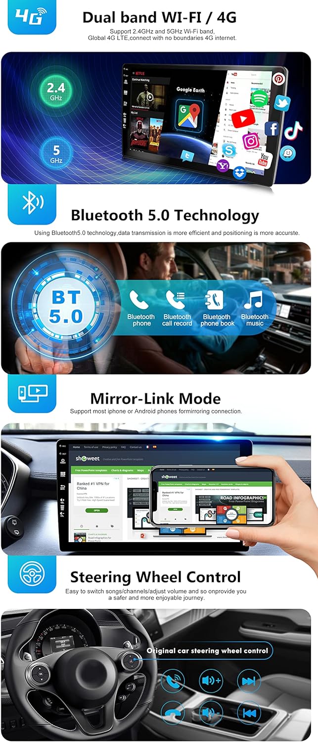 SXAUTO Android 12 IPS Autoradio für Benz Smart 453 Fortwo (2014-2020) - Eingebaut CarPlay/Android Au