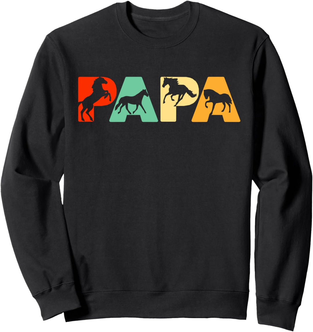 Retro Pferd Papa, Lustiger Papa Pferd Vatertag Sweatshirt