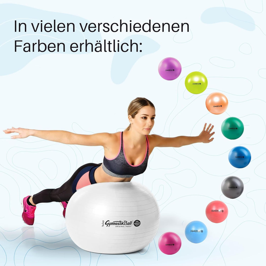 PEZZI Original Ball MAXAFE Pumpe Gymnastikball Sitzball, 75 cm Rot