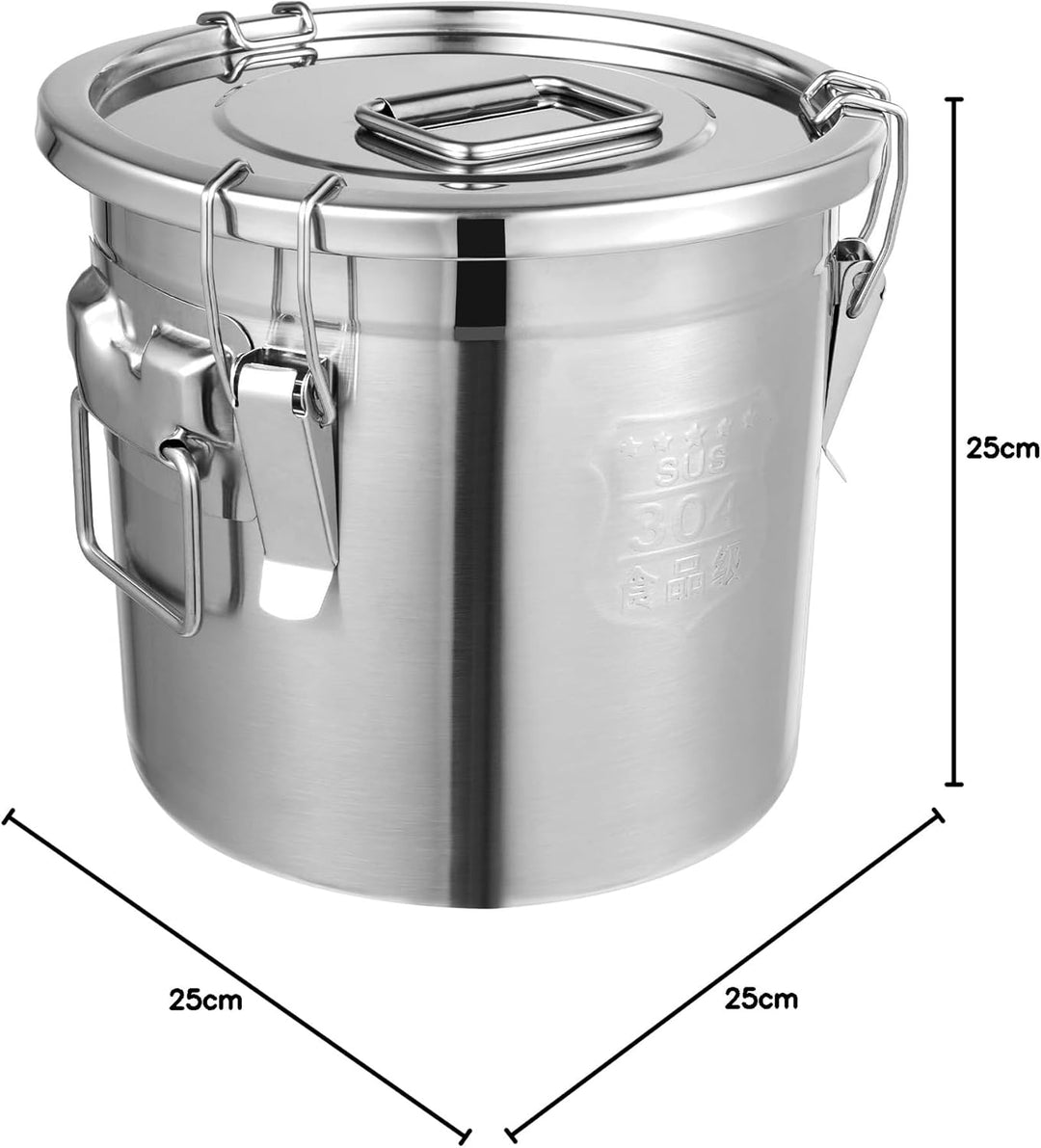 6L/12L Edelstahl Getreidebehälter Mehlbehälter Luftdichter Kanister Lebensmitteln aus Edelstahl Küch