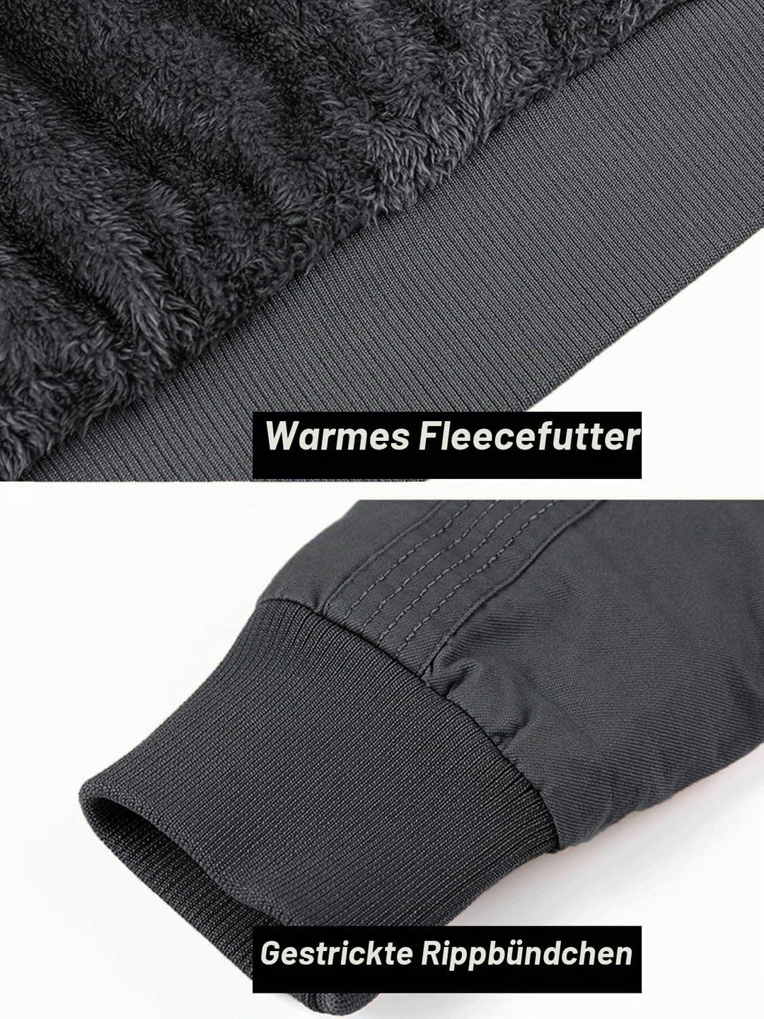 MAGCOMSEN Winterjacke Herren Warm Gefüttert Fleecejacke Cargo Casual Übergangsjacke Baumwolle Army J