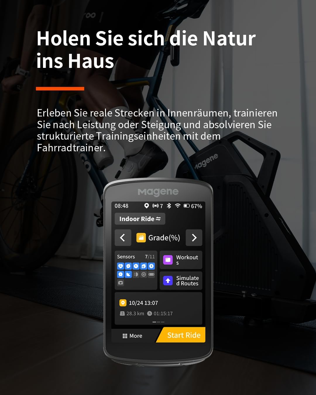 Magene C706 GPS Fahrradcomputer, Kartennavigation, 3,3-Zoll-Farb-Touchscreen, Dualband-Positionierun