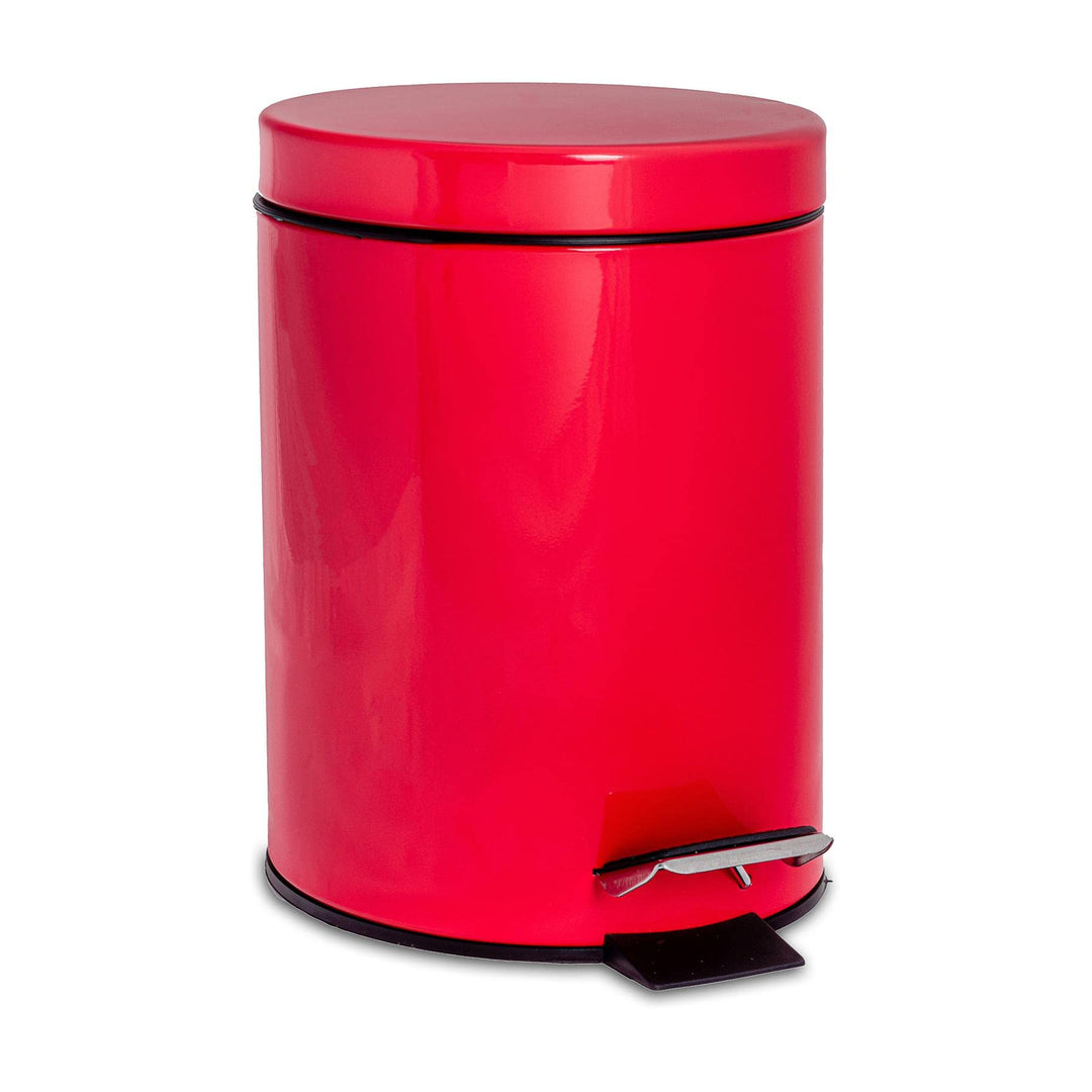 Harbour Housewares Runde Badezimmerpedalbehälter - 3L - Rot, rot