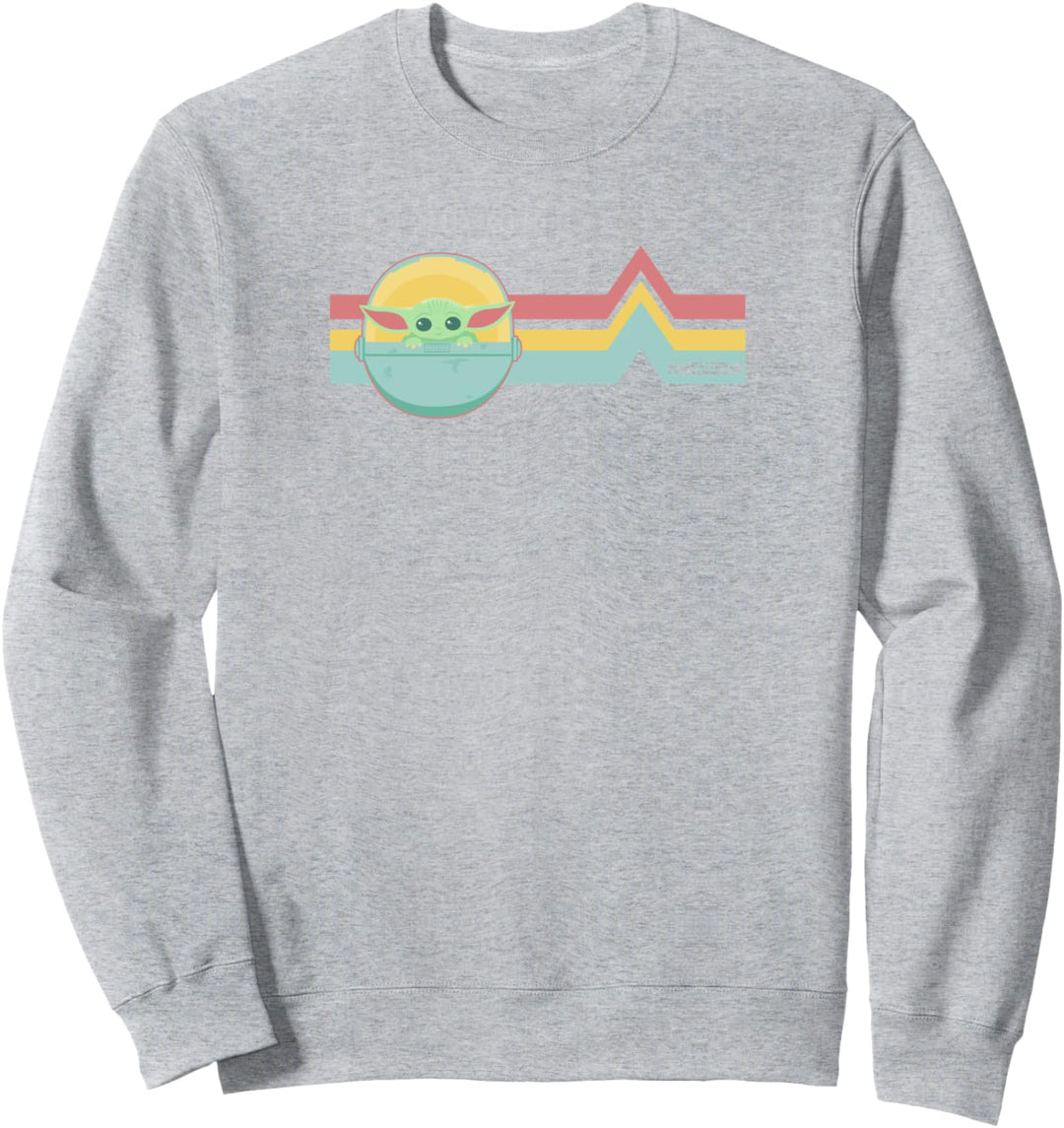 Star Wars The Mandalorian The Child Rainbow Chest Lines Sweatshirt