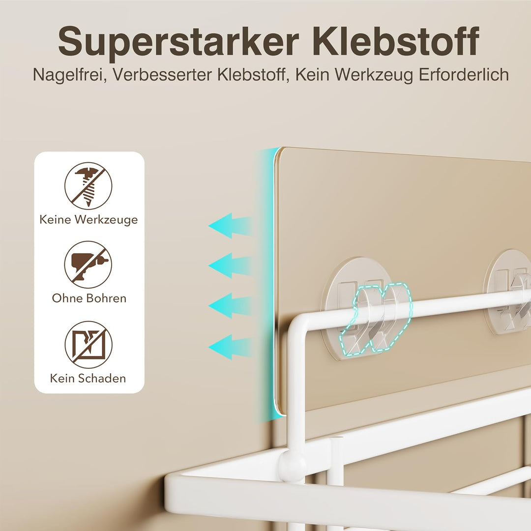 saffruff Duschablage Ohne Bohren 2 Stück Duschregal Weiss Duschkorb Badezimmer Organizer, Regal Badr