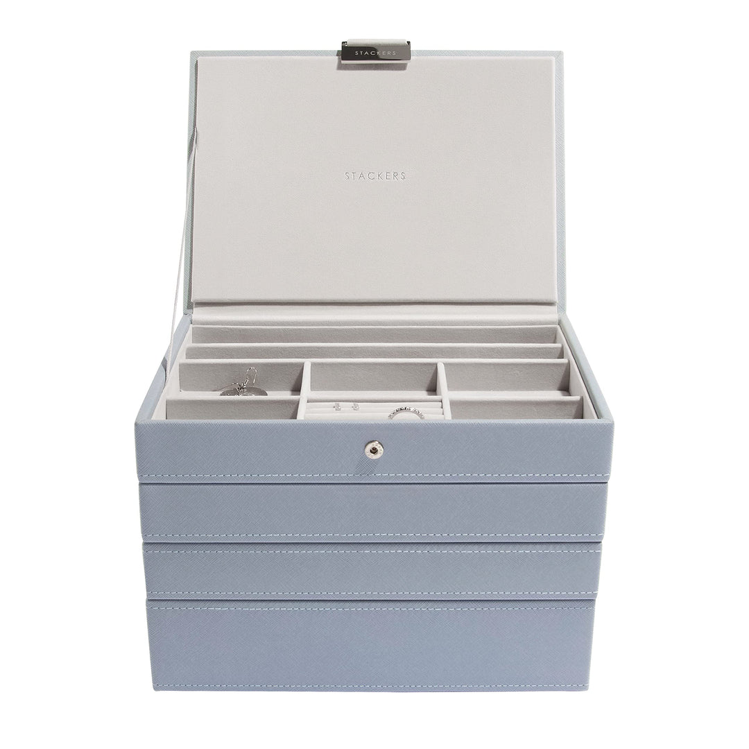 Stackers Altblau Klassisch Schmuckschatulle - 4 Dusky Blue, Dusky Blue