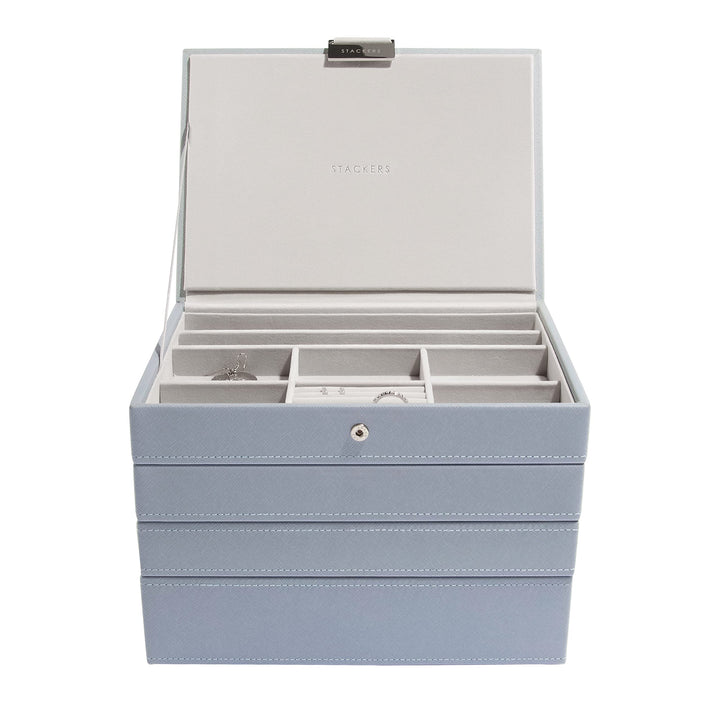 Stackers Altblau Klassisch Schmuckschatulle - 4 Dusky Blue, Dusky Blue