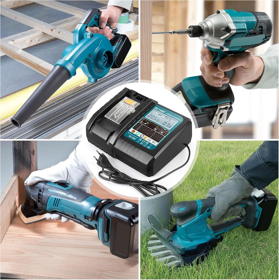 3.5A DC18RC Schnellladegerät Kompatibel mit Makita 14,4V-18V Li-Ion akku BL1815 BL1830 BL1840 BL1850
