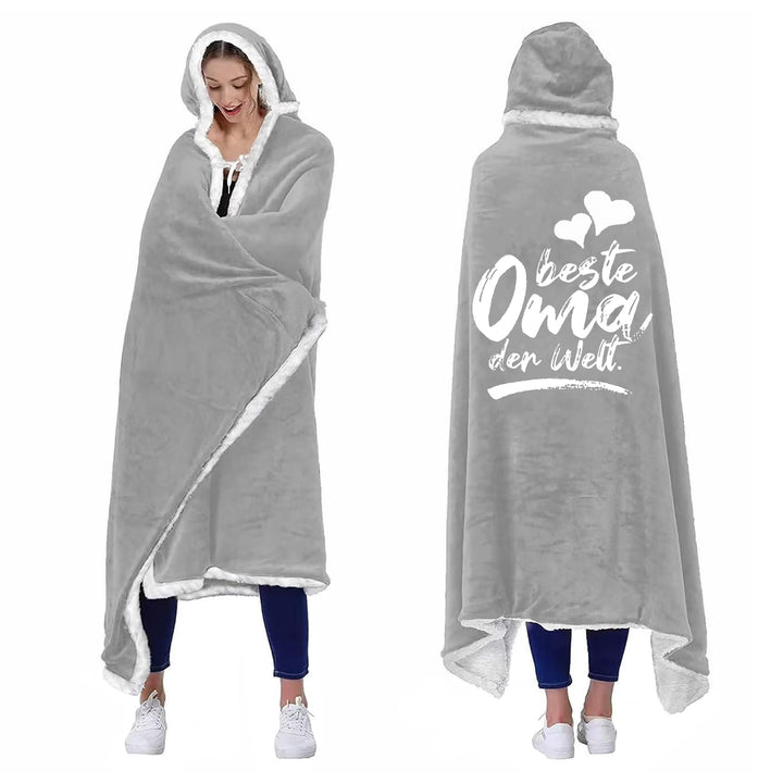 Oma Geschenk, Personalisierte Decke mit ärmeln Oma Geschenke zum Geburtstag, Geburtstagsgeschenk Wei