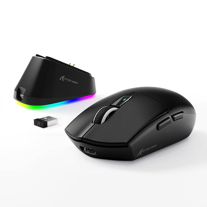 MAMBASNAKE x Attack Shark G3PRO Gaming-Maus mit Magnetischer Ladestation, BT/2.4G Wireless/Kabel, Pi