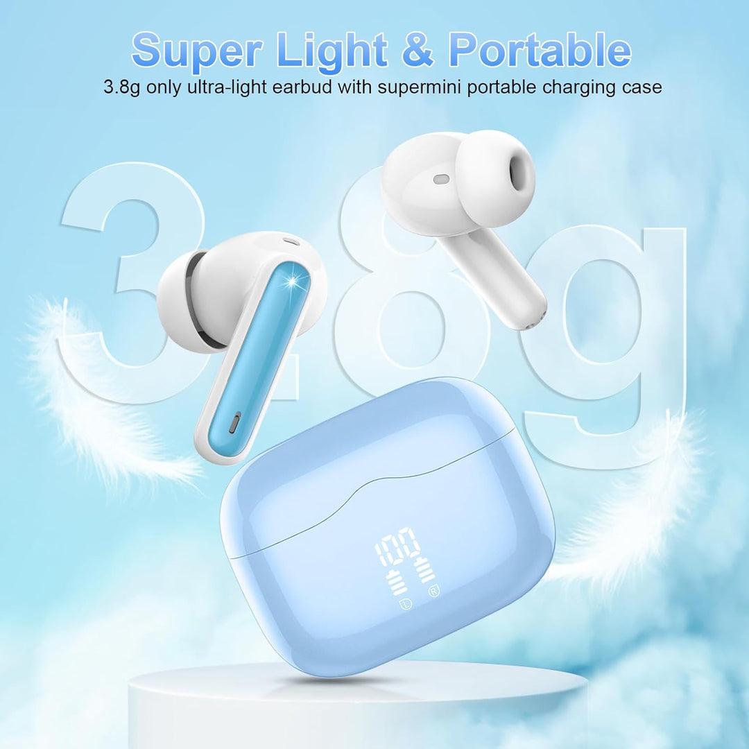 Bluetooth Kopfhörer, Kopfhörer Kabellos Bluetooth 5.3 In Ear Kopfhörer mit 4 ENC Noise Cancelling Mi