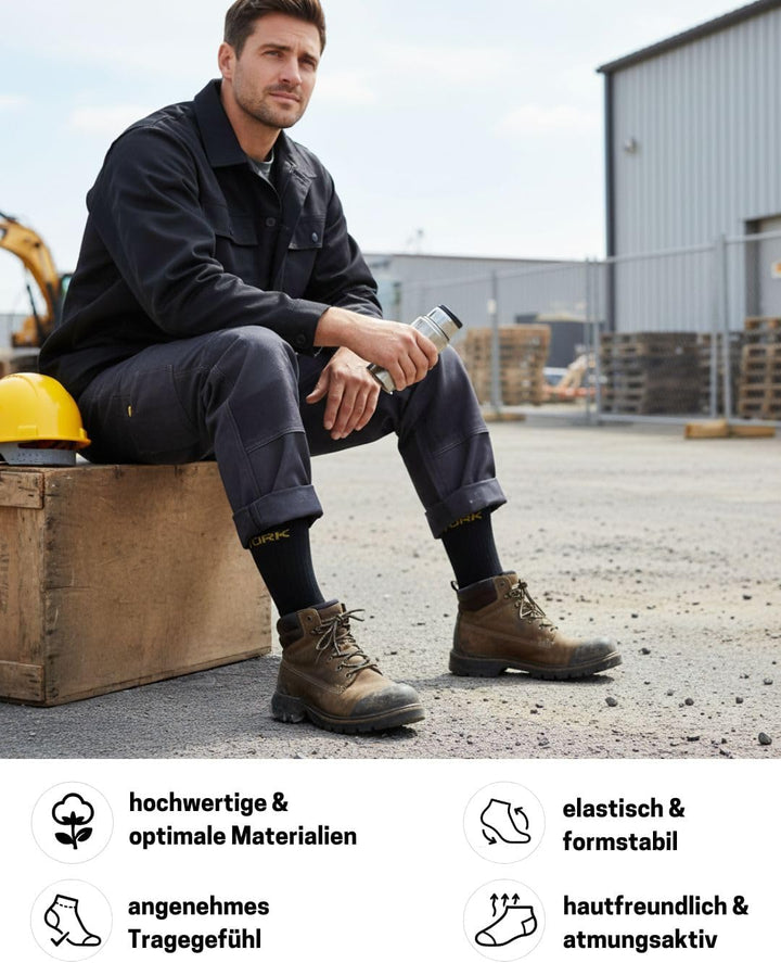 Herren Arbeitssocken (10 oder 20 Paar) WORK Socken Baumwolle 43-46 20 Paar | Schwarz/Grau Meliert, 4