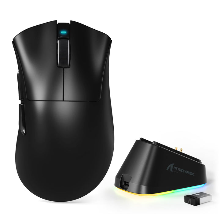 MAMBASNAKE x Attack Shark V3PRO Kabellose Gaming-Maus mit Magnetischer Ladestation, PAW3311-Sensor,