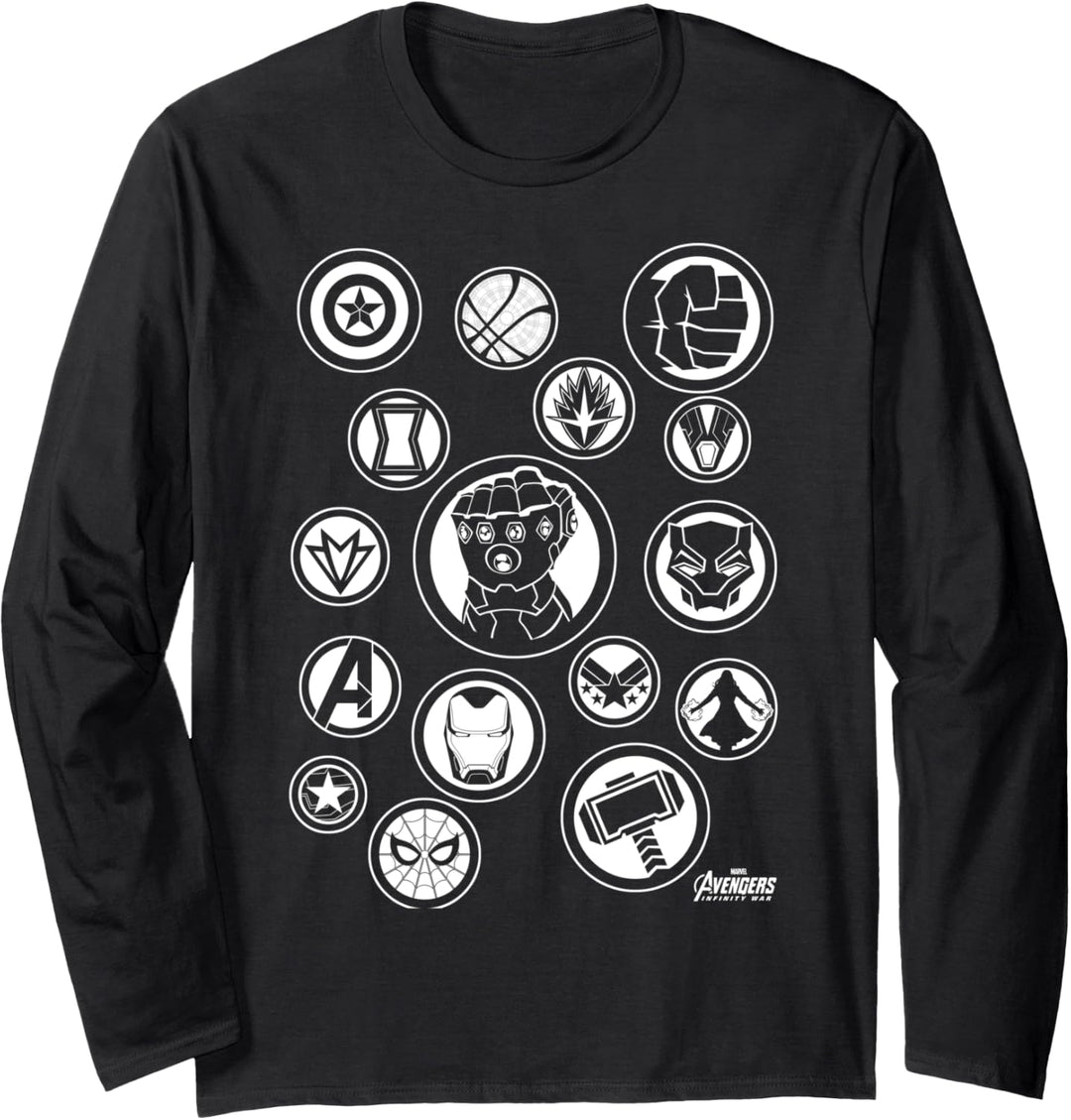 Marvel Avengers: Infinity War Avengers Symbols Langarmshirt