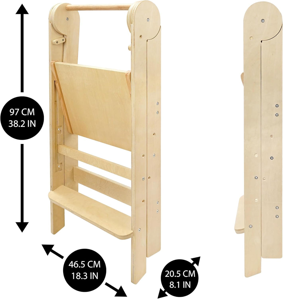 509 Lofty Foldable Learning Tower, Children's Kitchen Helper, Montessori, Step Stool, Foldable Conve