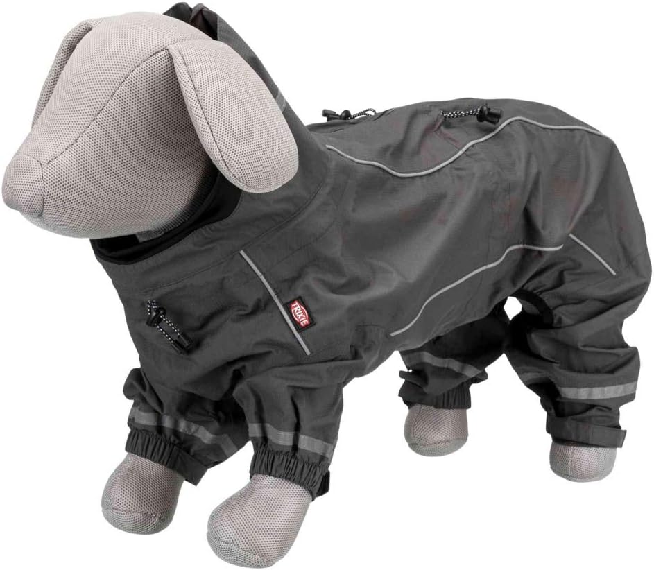 Trixie Vaasa Hunde-Regenmantel, Grau, 30 cm grau 30 cm(1er Pack), grau 30 cm(1er Pack)
