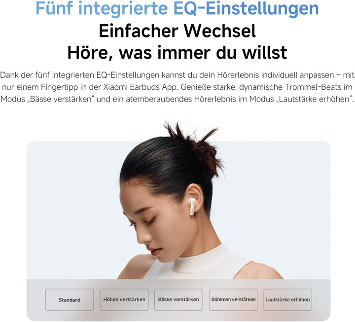 XIAOMI Redmi Buds 6 Active – In-Ear Kopfhörer, Bluetooth 5.4, bis zu 30 Stunden Akkulaufzeit, 14.2mm