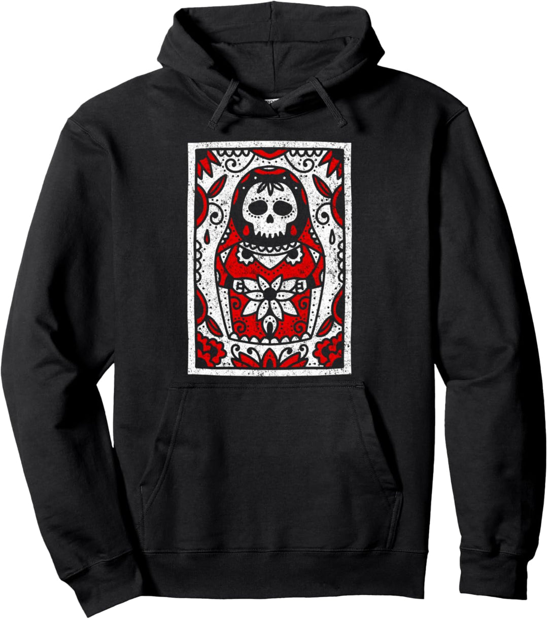 Tarot Matroshka Doll Gothic Satanic Baphomet Death Witch Pullover Hoodie