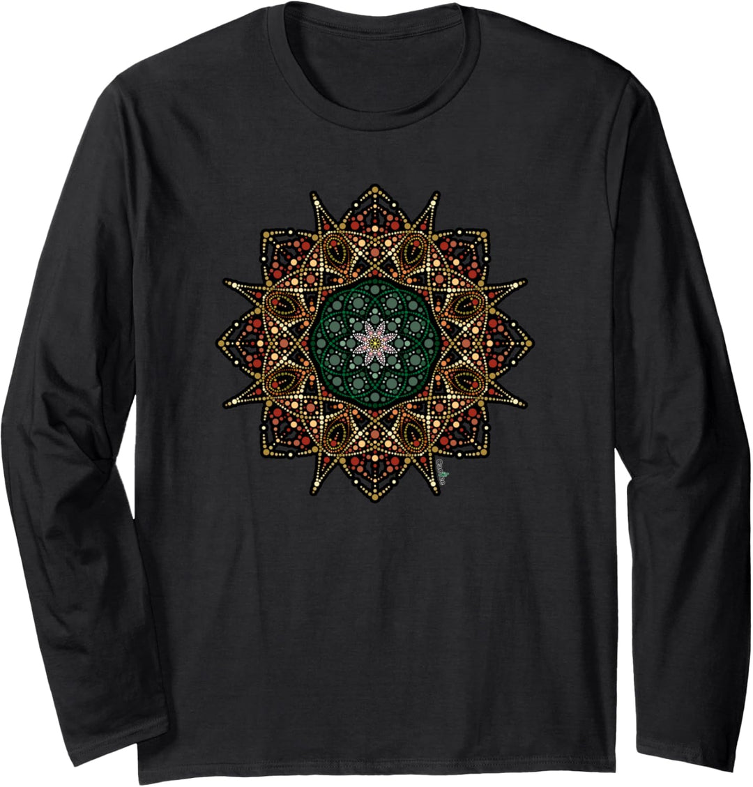 Peyote Spiral Mandala Artwork - Lophophora Williamsii Langarmshirt