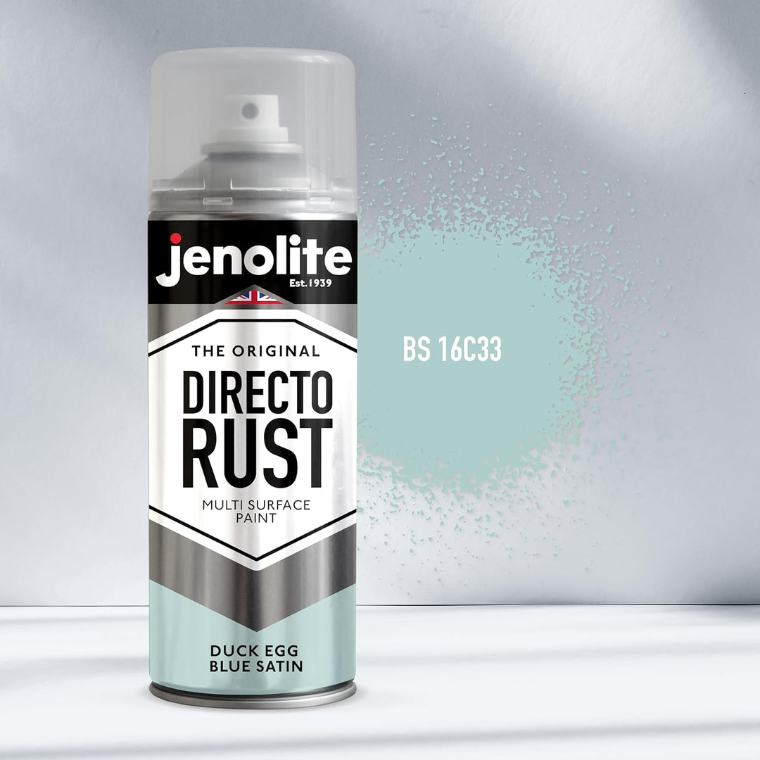 JENOLITE Directorust Seidenmatte/Satin Sprühfarbe | Enteneiblau | 3x400ml | Direkt-zu-Rost-Sprühfarb