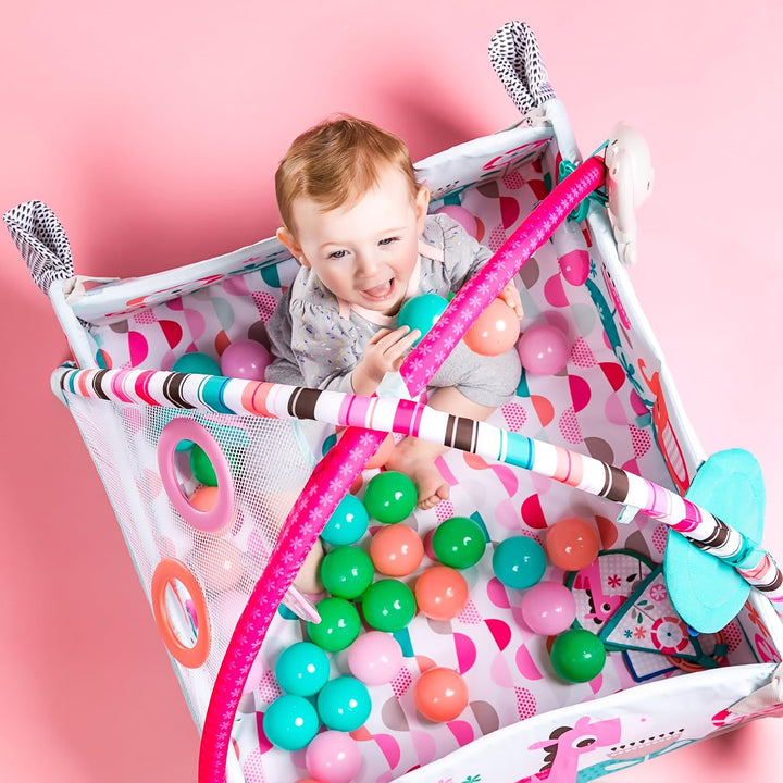 Bright Starts, 5 in 1 Spieldecke mit Spielbogen, Your Way Ball Play - mit anpassbaren Wänden, Melodi