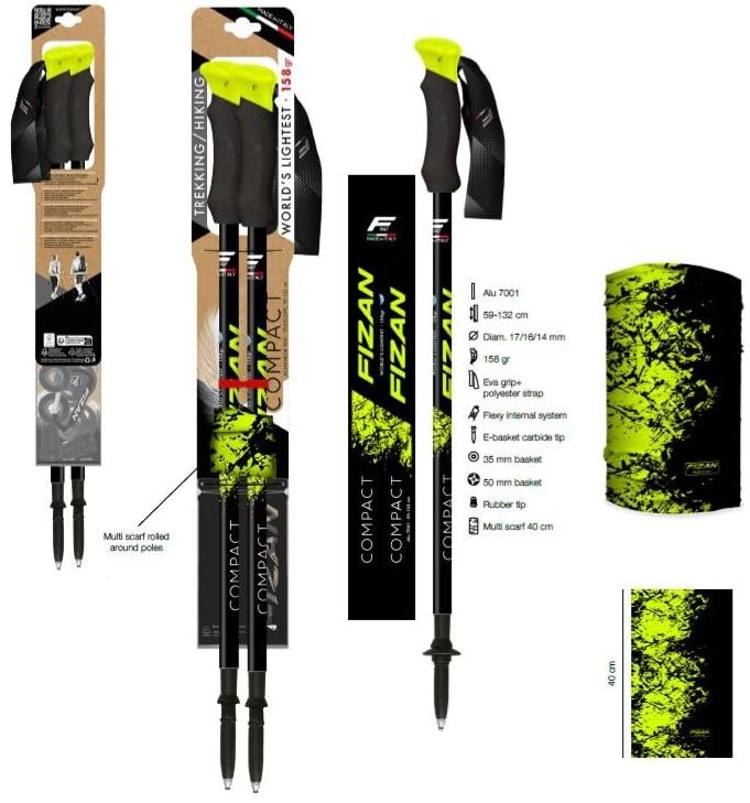 Fizan Compact Combi - Limited Edition - Trekking/Hiking pole for Men and Women, Telescopic, Aluminum