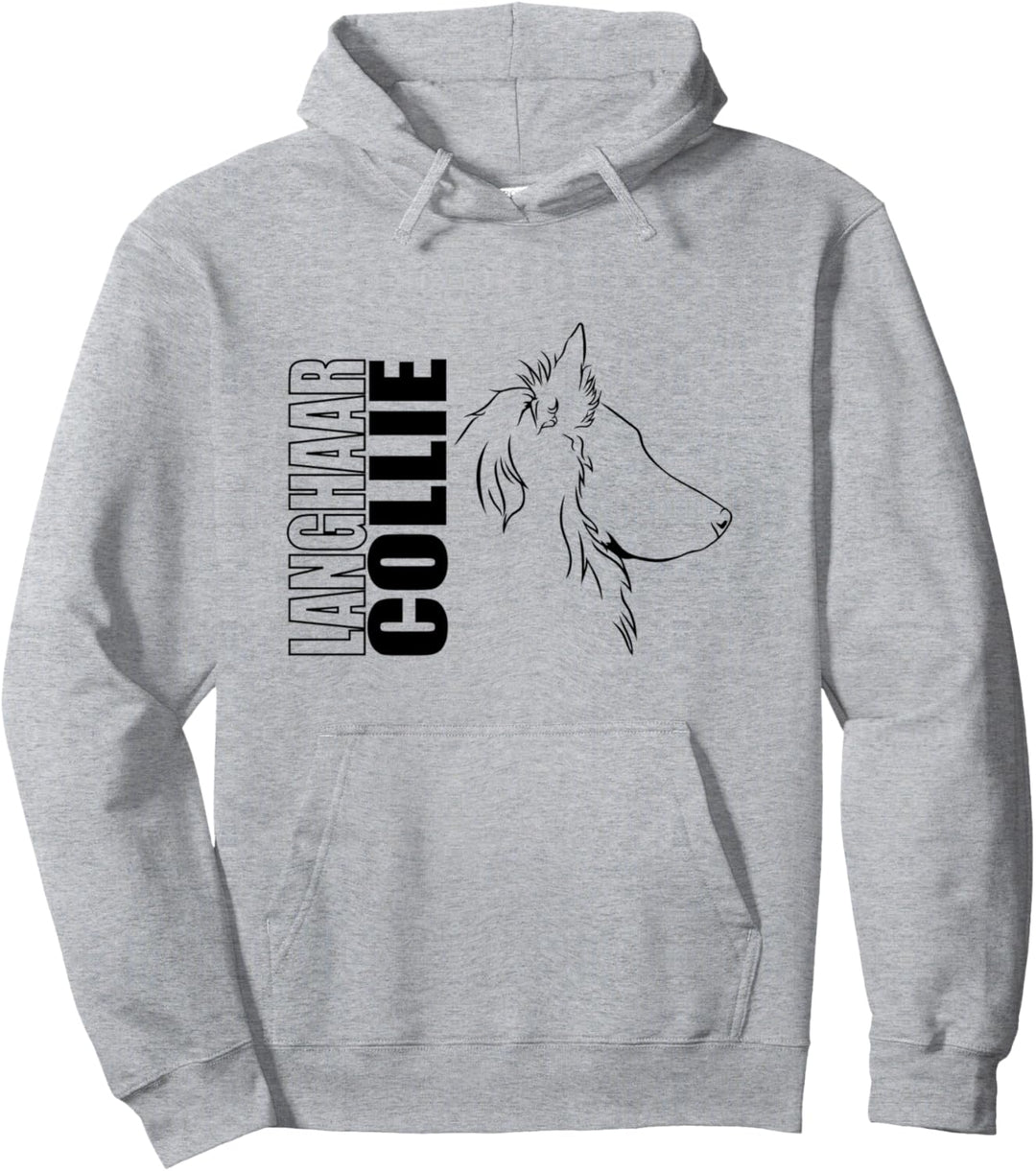 Langhaar Collie Profil Hunderasse Hund Hunde Pullover Hoodie