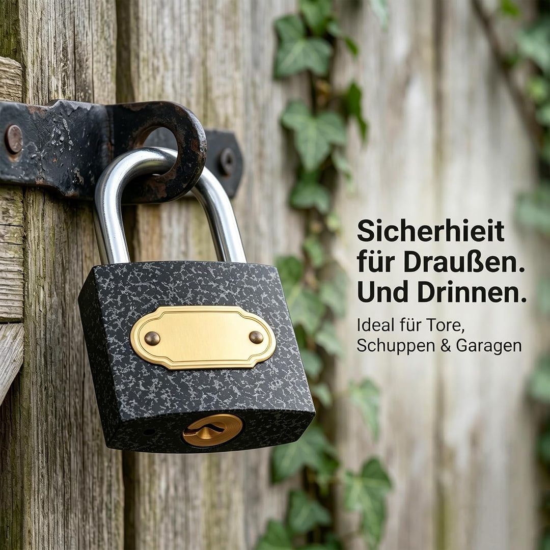 KEILEOHO 14er Set Vorhängeschloss Schwarz, 38mm Vorhängeschlösser mit Schlüssel, Vorhängeschloss Kle