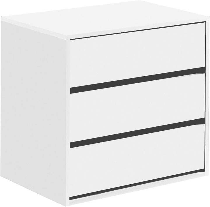 Dmora - Kommode mit Schubladen Newport, Kommode mit 3 Schubladen, Niedrige Kommode für Innengarderob