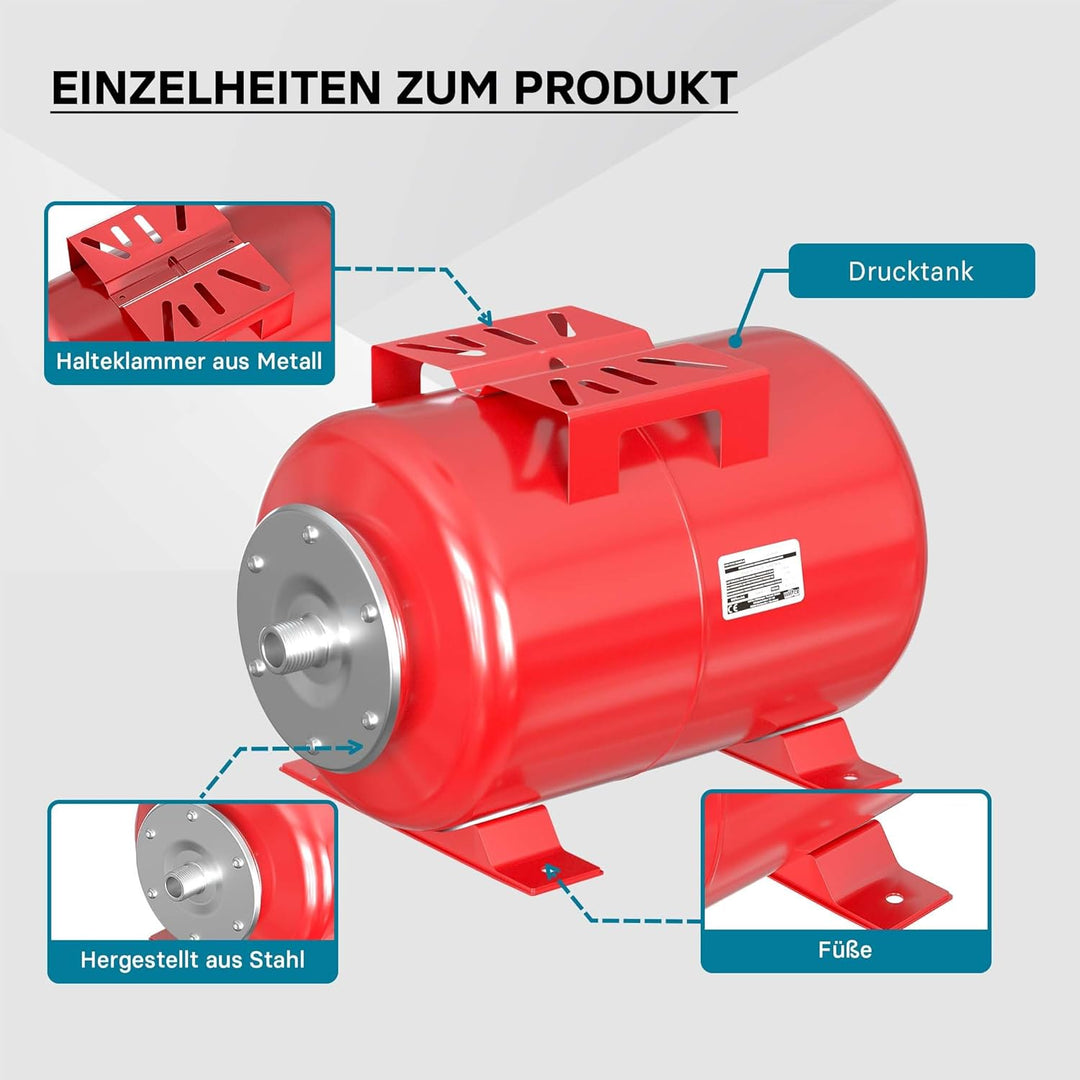Ausdehnungsgefäss 100L für Hauswasserwerke und Druckerhöhungsanlagen mit EPDM Membran für Trinkwasse