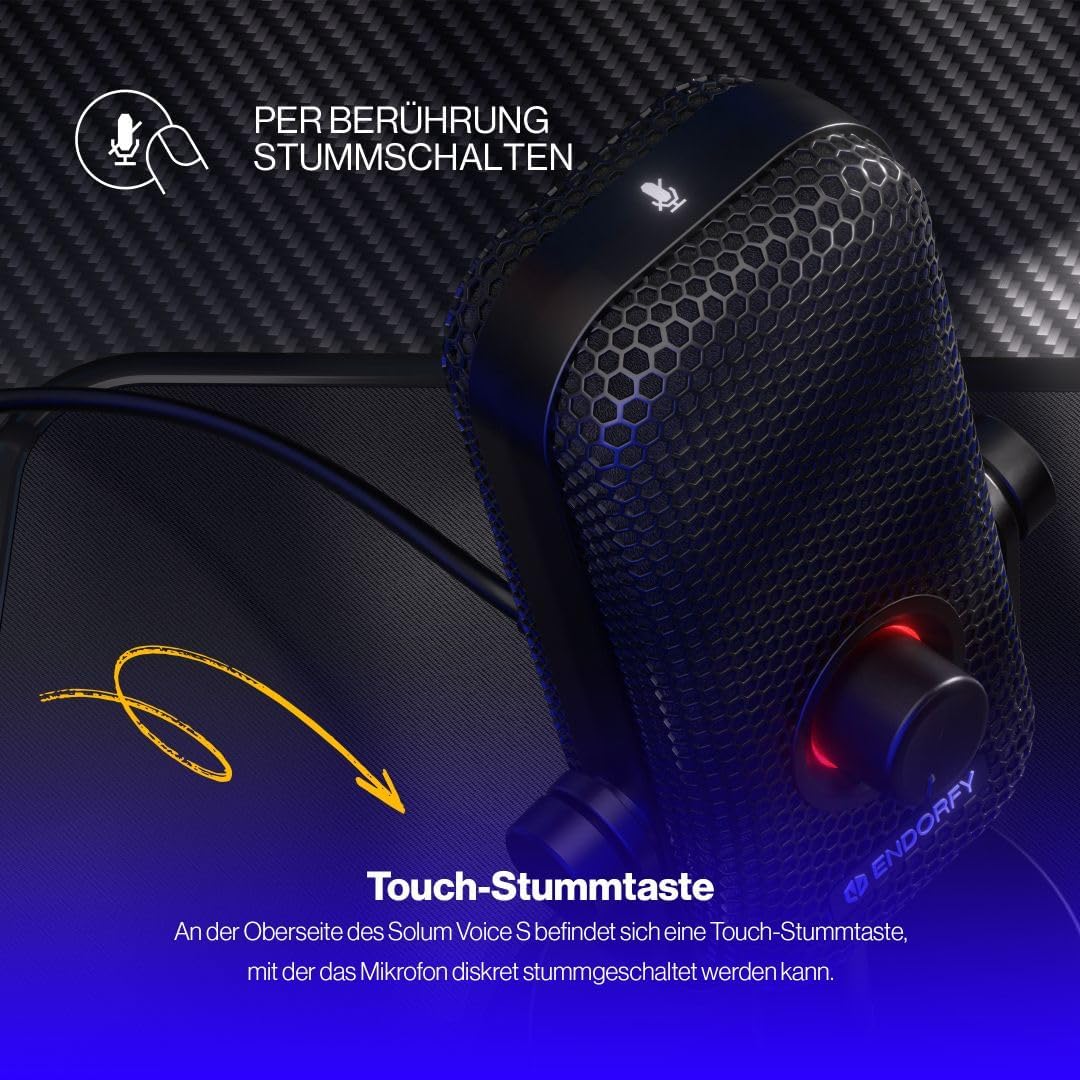 ENDORFY Solum Voice S, Mikrofon für Streaming, Chatting und Podcast-Aufnahmen, RGB-Beleuchtung, USB