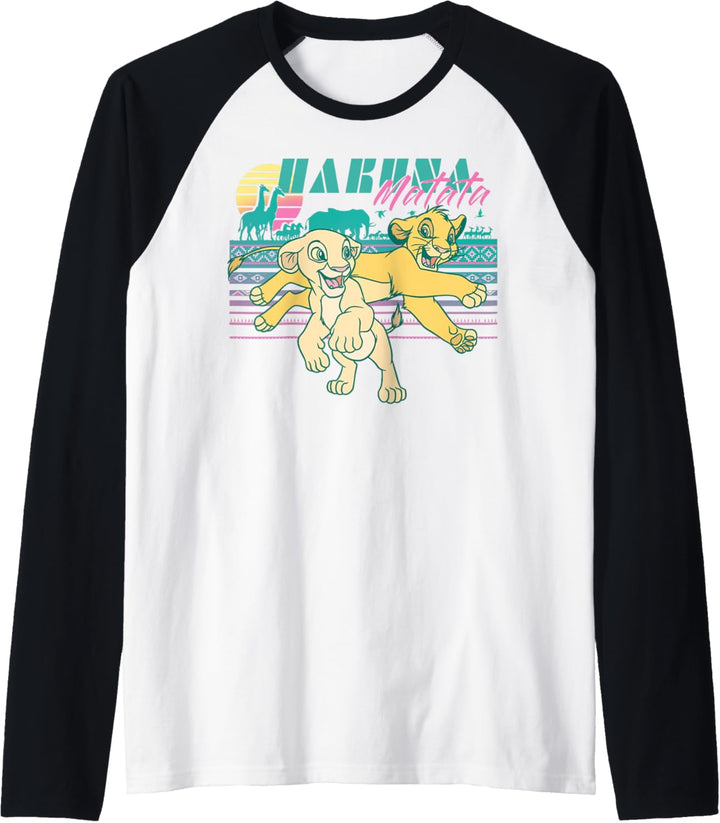 Disney Lion King Simba &amp; Nala Retro Landscape Portrait Raglan
