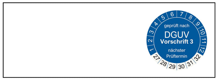 50 Kabelprüfplaketten DGUV V3 - blau - 25 x 70 mm - 2025-2030 - nachhaltig (50 Stück, blau) 50 Stück
