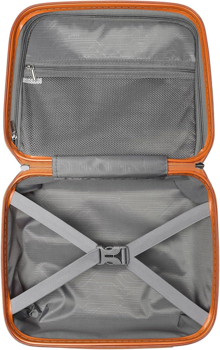 KONO Kosmetikkoffer Beautycase Kabinengepäck Damen PP Schminkkoffer (Orange) Orange S, Orange S