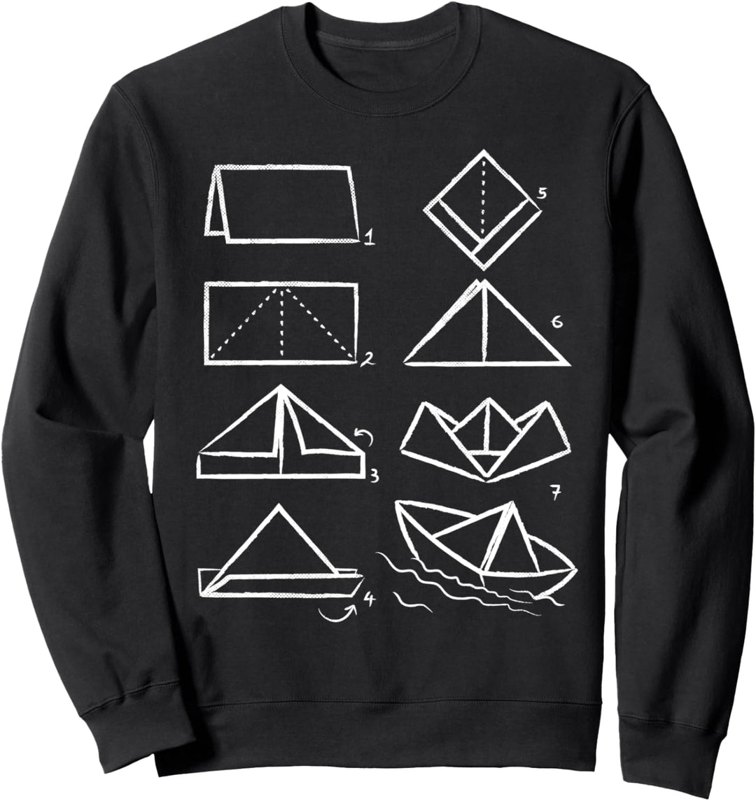 Papierschiffe falten Papierschiffchen Papierboot Sweatshirt