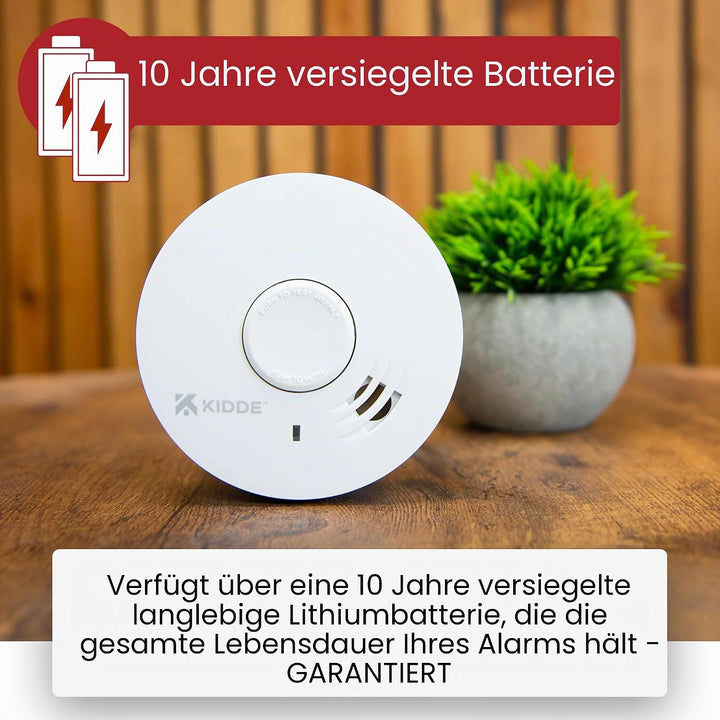 Kidde 10Y29 Optischer, photoelektrischer Brandmelder, 10 Jahre Lebensdauer