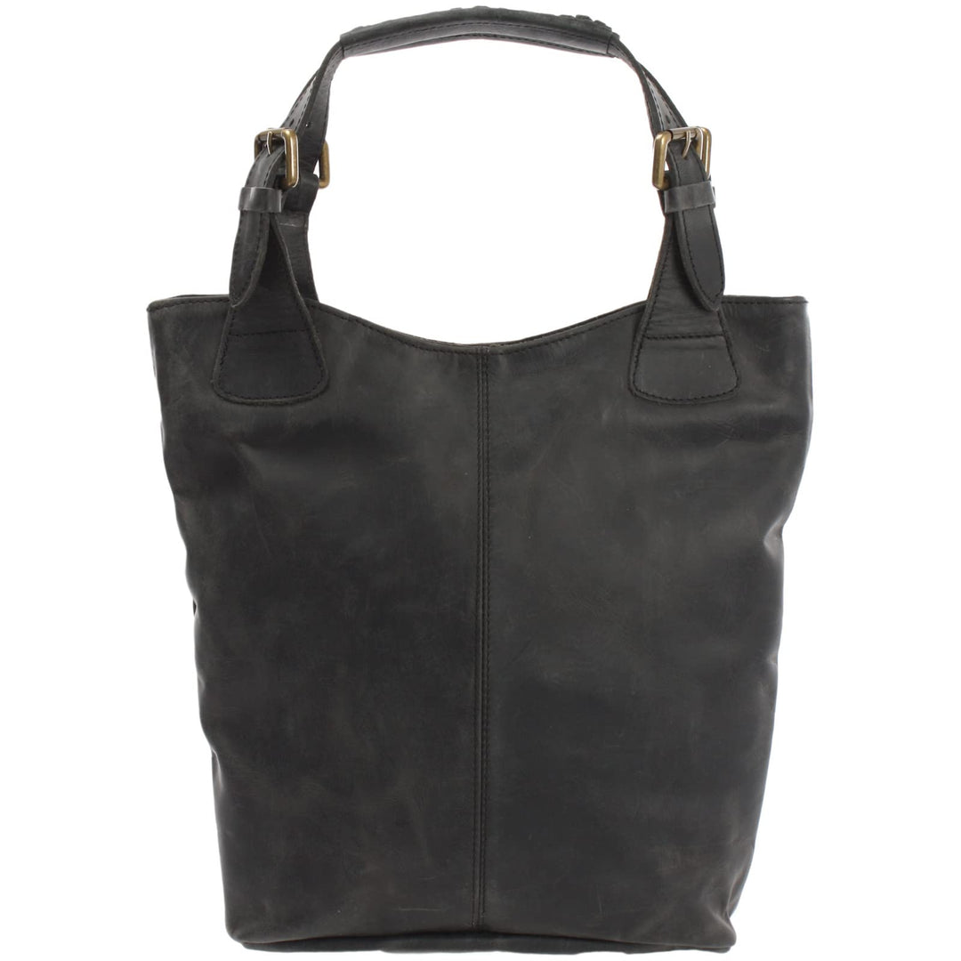 LECONI Henkeltasche Echt-Leder Vintage-Look Damentasche Handtasche für Damen Shopper für Freizeit, B
