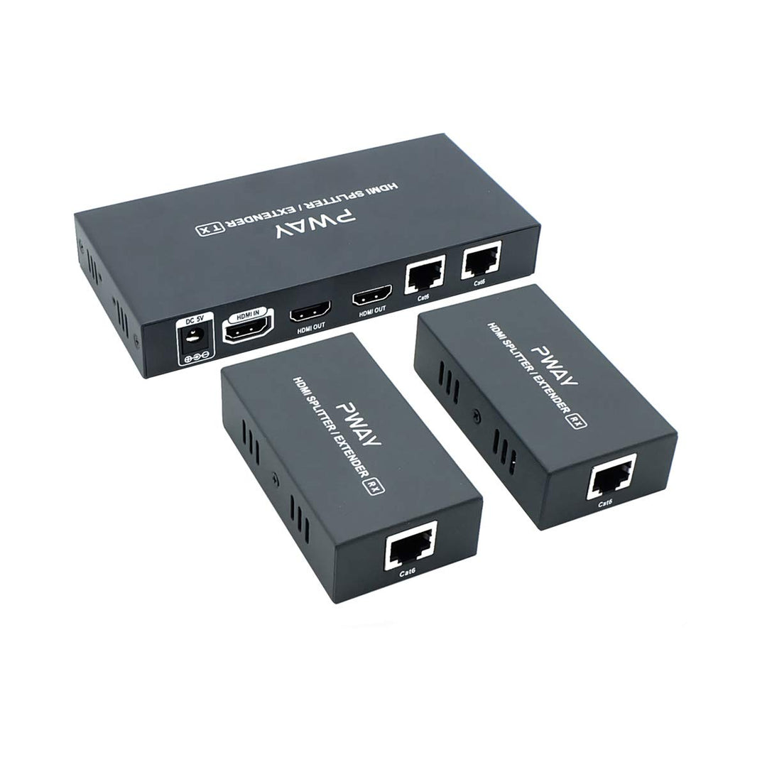 PW-HT226P2（POC） 1X2 Port HDMI Splitter Extender/Verteiler Ultra HD 1080P Ohne Verzögerung 165ft(50m)