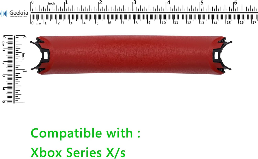 Geekria Kopfband-Pad, kompatibel mit Microsoft Xbox-Kopfhörern, Ersatzband, Reparaturteil, Rot, rot