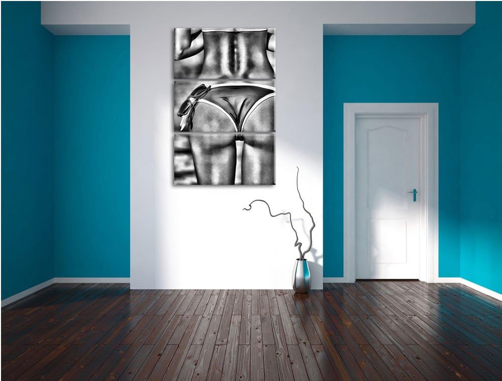 Pixxprint Monocrome, Sexy Po 3-Teiler Leinwandbild 120x80 Bild auf Leinwand