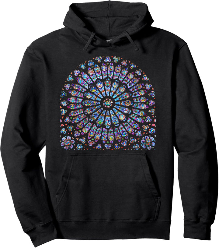 Notre Dame Glasmalerei Rosetta Fenster Pullover Hoodie