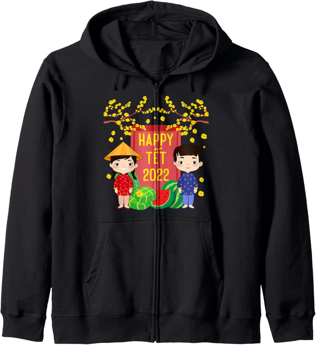 Ao Dai Kids Happy Tet 2023 | Vietnamesisches Neujahr 2023 Kapuzenjacke