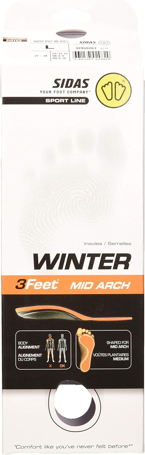 Sidas 3feet Winter Mid-einlegesohlen Sohlen L Black, L Black