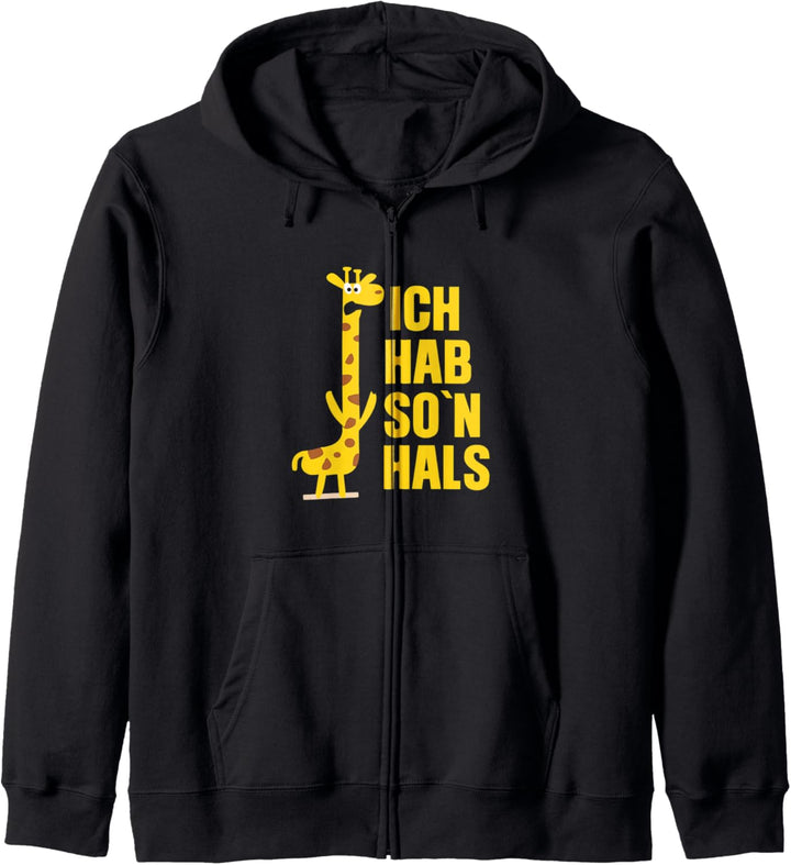 Lustiges Ich hab so'n Hals Giraffen Spruch Design Kapuzenjacke