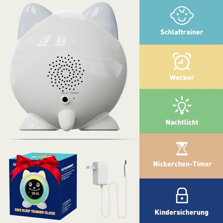 I·CODE Kinderwecker, Schlaftrainer Kinder mit Nachtlicht,Kinder Lichtwecker für Kleinkinder,Lernen v