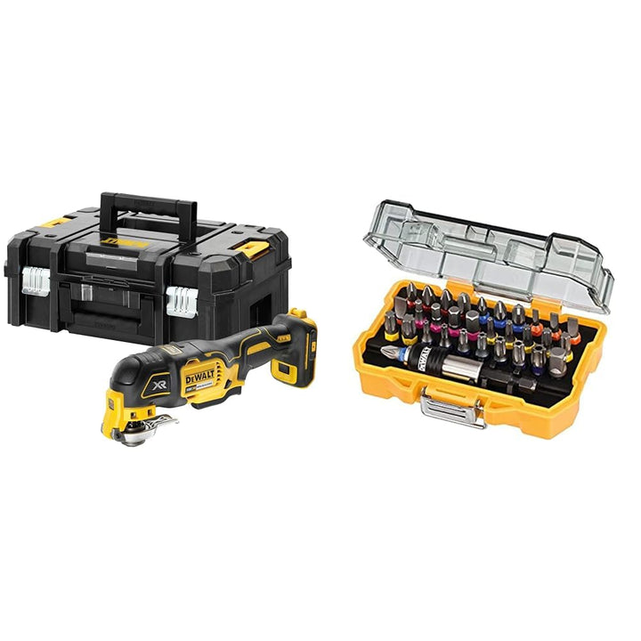 Dewalt 18V oszillierendes Akku-Multi-Tool DCS356NT &amp; 32-tlg. Schrauberbit-Set Bundle mit Schrauberbi
